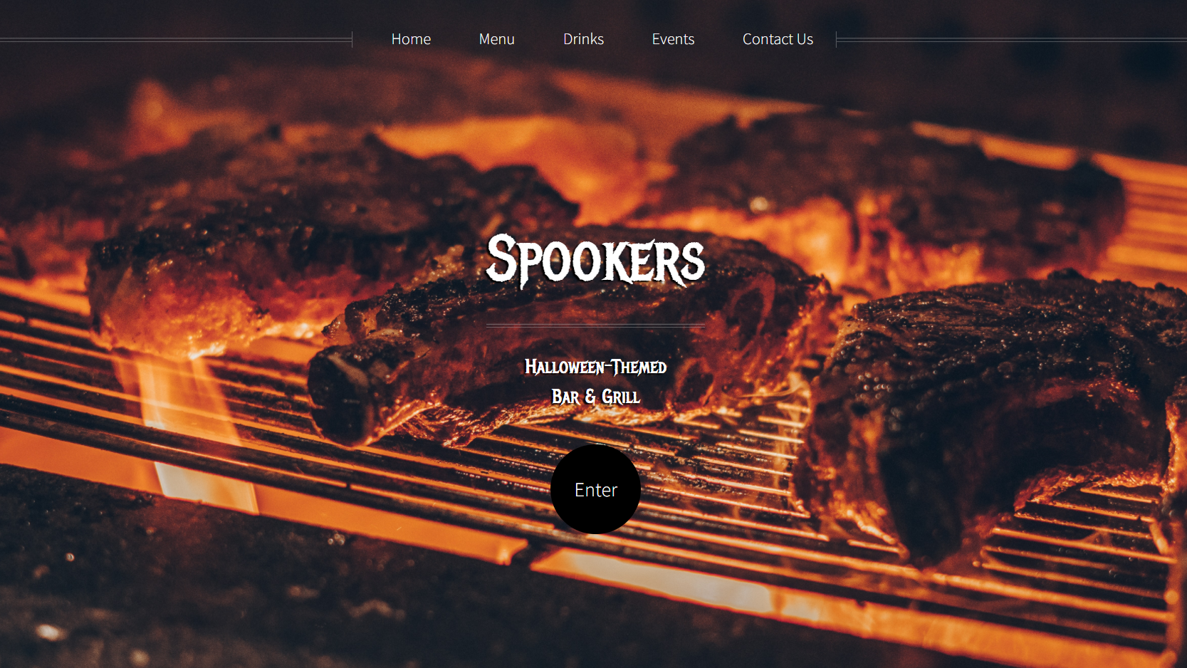 screenshot of a restaurant's website